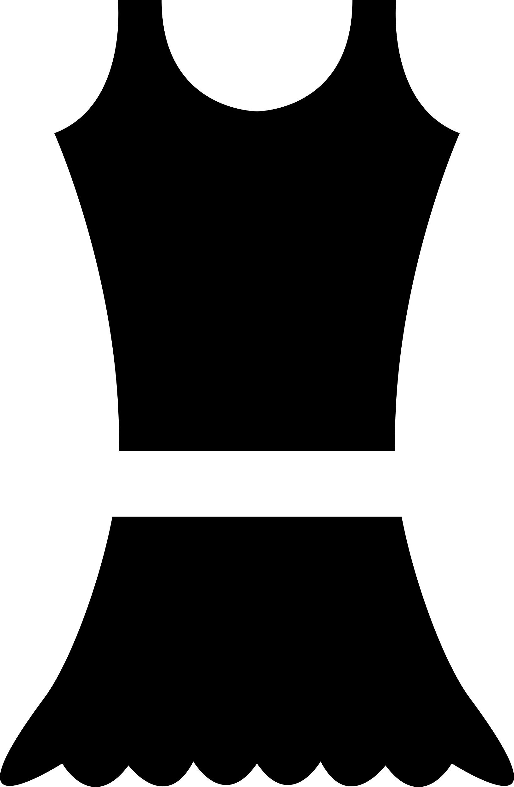 Dress With Small Skirt Svg Line Art Free Vectors